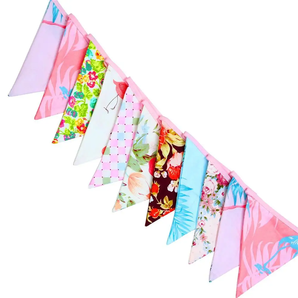 

10M 36-faced Banners Cotton Triangle Color Bunting Hanging Flag for Children's Room Birthday Party Studio Layout Home Decoration