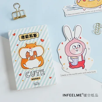 

30 Pcs/Set Cute Rabbit Hamster Heteromorphism Postcard Greeting Card Birthday Gift Card Message Card