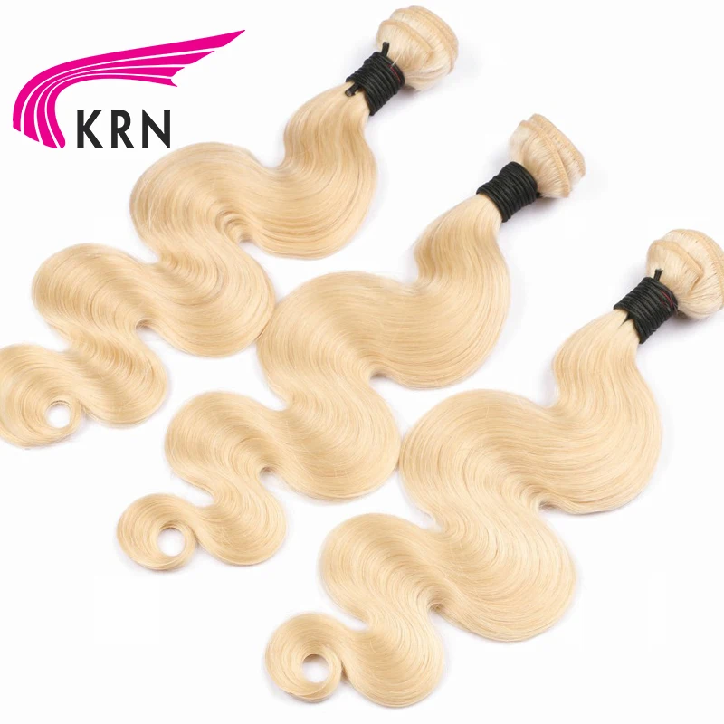 KRA #613 Color Brazilian Weave Human Hair Bundles Body Wave Pure Blond Remy Hair Extension 3 Pieces Full End Fast Shipping KRA #613 Color Brazilian Weave Human Hair Bundles Body Wave Pure Blond Remy Hair Extension 3 Pieces Full End Fast Shipping