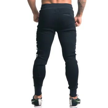 YEMEKE 2019 Elasticity Mens Joggers Pants Casual Fashion Bodybuilding Joggers Sweatpants Bottom Printing Pants Men Casual Pants Men's Men's Clothing