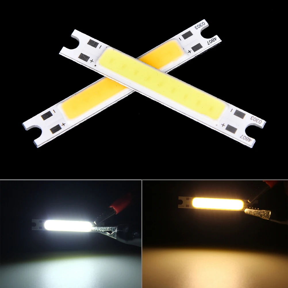 

1pcs 3W Cold/Warm White COB High Power LED Strip LED Light Chip Emitting Diode Bulb 300Lumen DIY Lighting DC10-11V