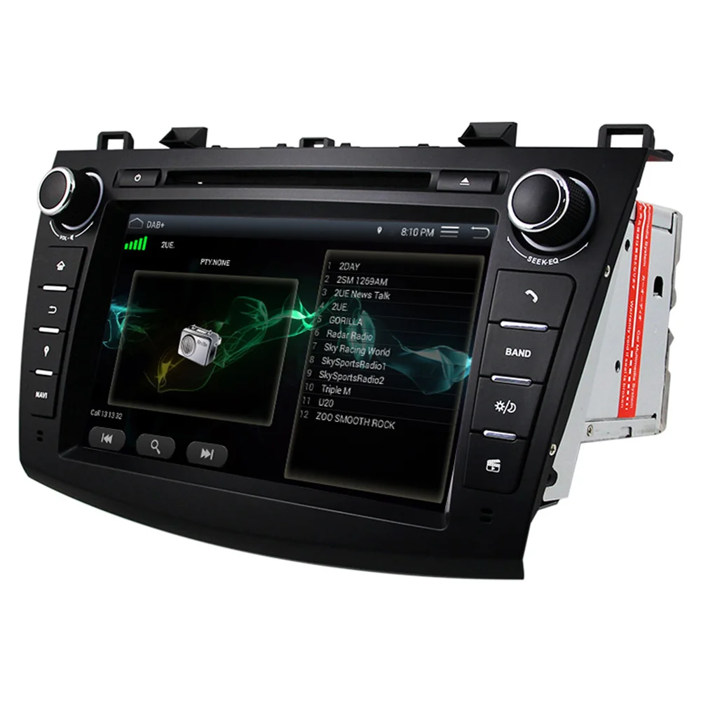 Cheap Eunavi 8" HD Screen 2 din Android 9.0 Quad Core Car DVD Player for 2010 2011 2012 2013 MAZDA 3 stereo radio GPS Navigation wifi 1