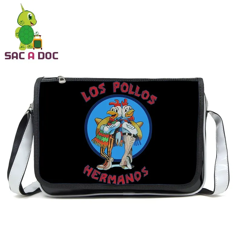 

Breaking Bad Messenger Bag Women Men Pu Leather Handbags Crossbody Travel Bag for Teenagers Boys Girls School Shoulder Bags