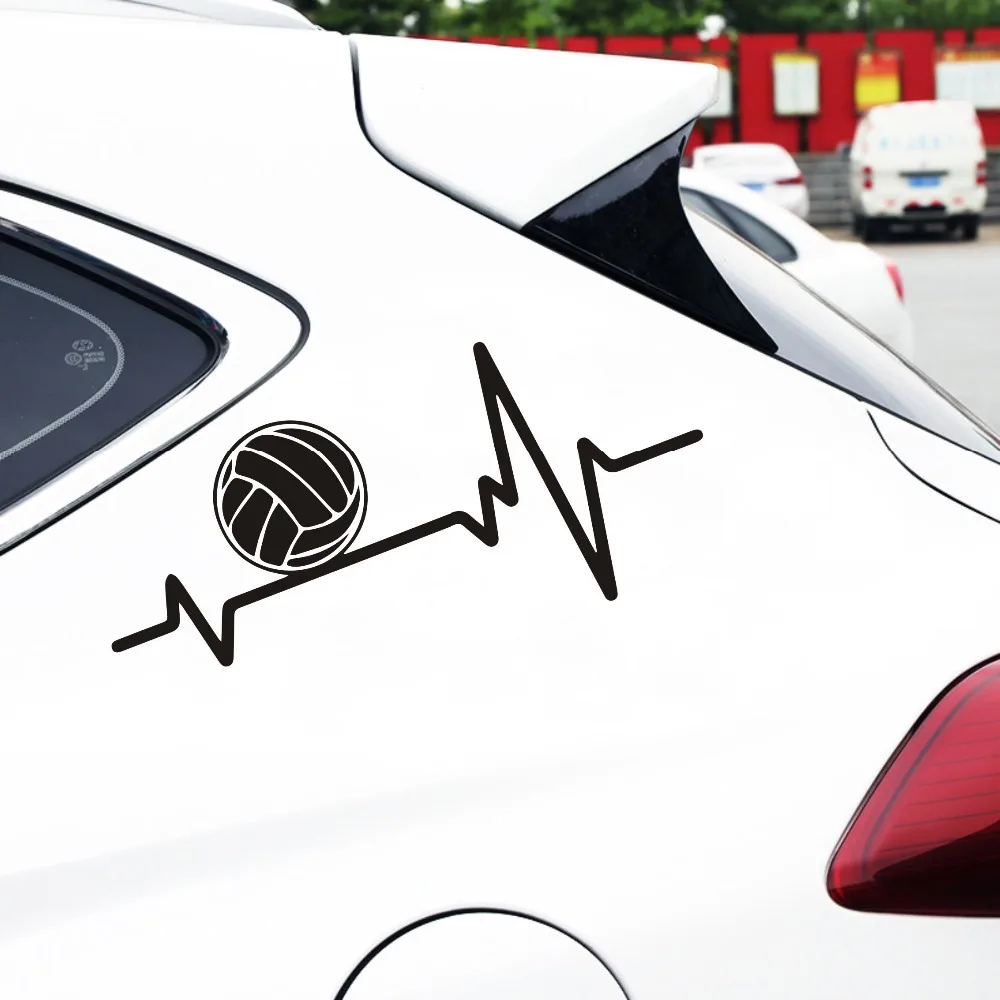 Rylybons 12,4*5,7 см электрокардиограмма Волейбол Спортивный Декор автомобиля моделирование наклейки виниловые аксессуары автомобиля-Стайлинг Аксессуары