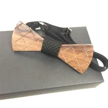 Новое поступление Мужской деревянный лук галстук-бабочка треугольник клетчатая форма джентльмен галстук-бабочка