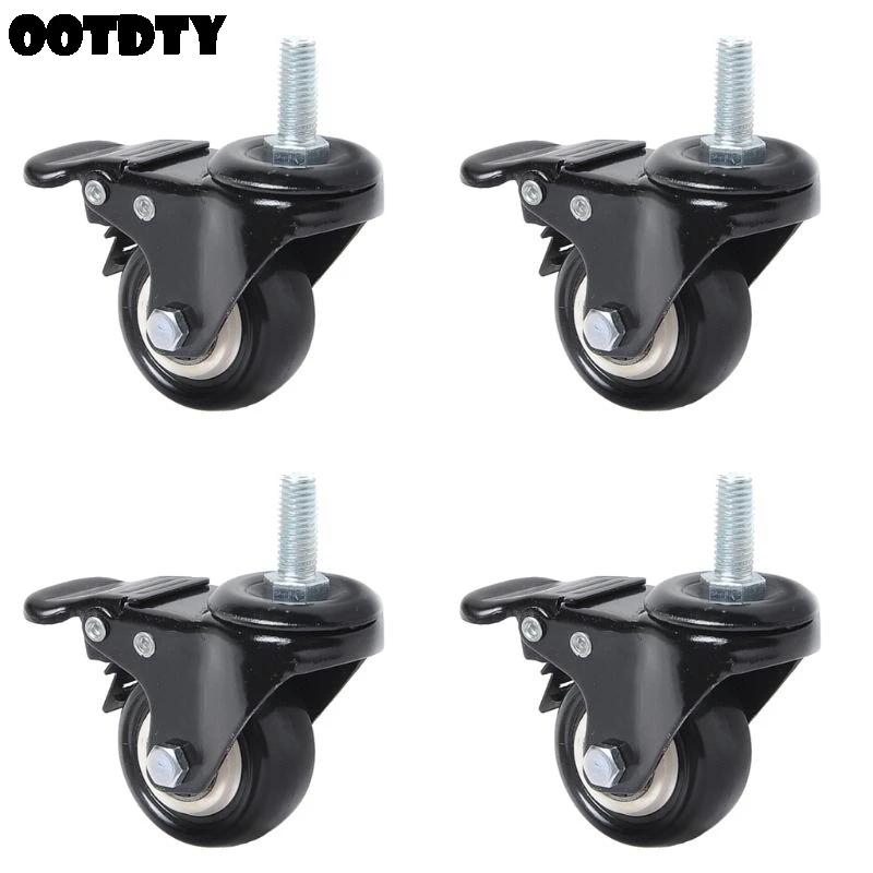 

4 Pack PU Rubber Swivel Chair Casters with 360 Degree Each Wheel Capacity For Home Office