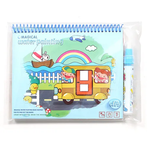 Magical water drawing book coloring painting board with 1pc water pen toy for kid,Zoo animal ABC for choose graffiti book toys 10