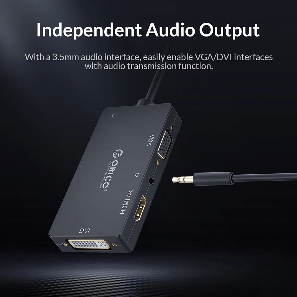 Док станция ORICO type C для DVI + HDMI VGA 3 5 мм аудиоразъем с адаптером аудиоинтерфейса ПК