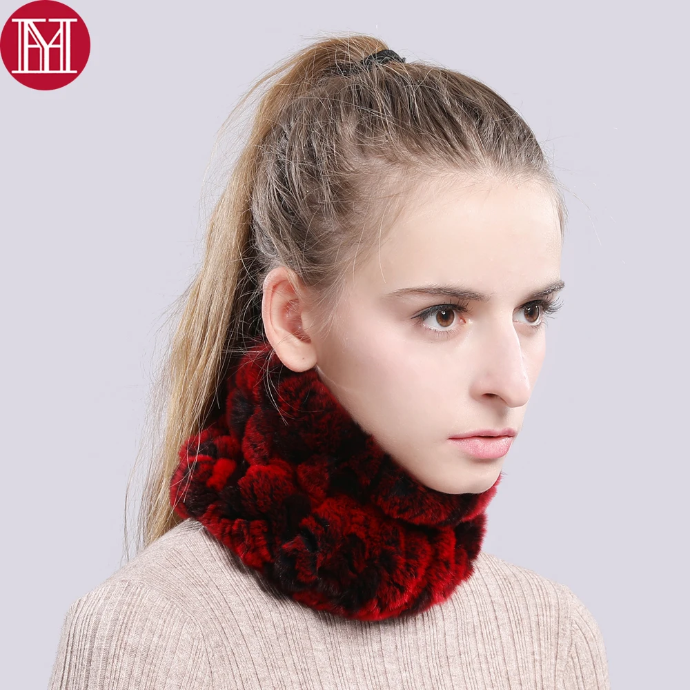 

2019 Women Real Rex Rabbit Fur Scarf Real Rex Rabbit Fur Headband Quality Handmade Knitted Natural Rabbit Fur Headband Scarves