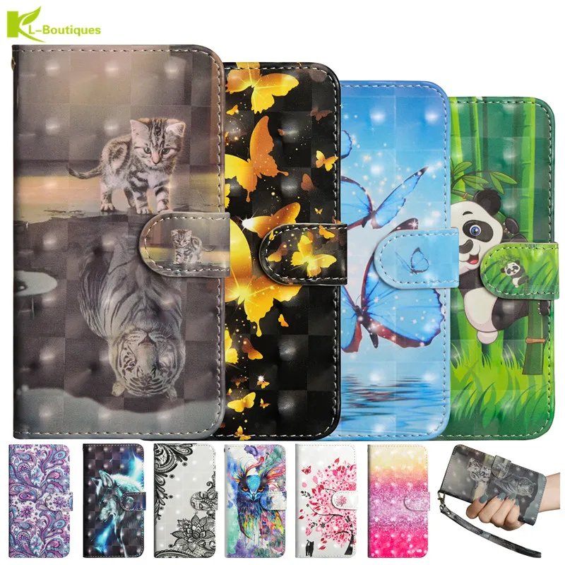 

Huawei P9 Lite Mini Case on For Fundas Huawei P9Lite Mini Enjoy 7 Cases Panda Leather Luxury 3D Painted Flip Wallet Cover Coque