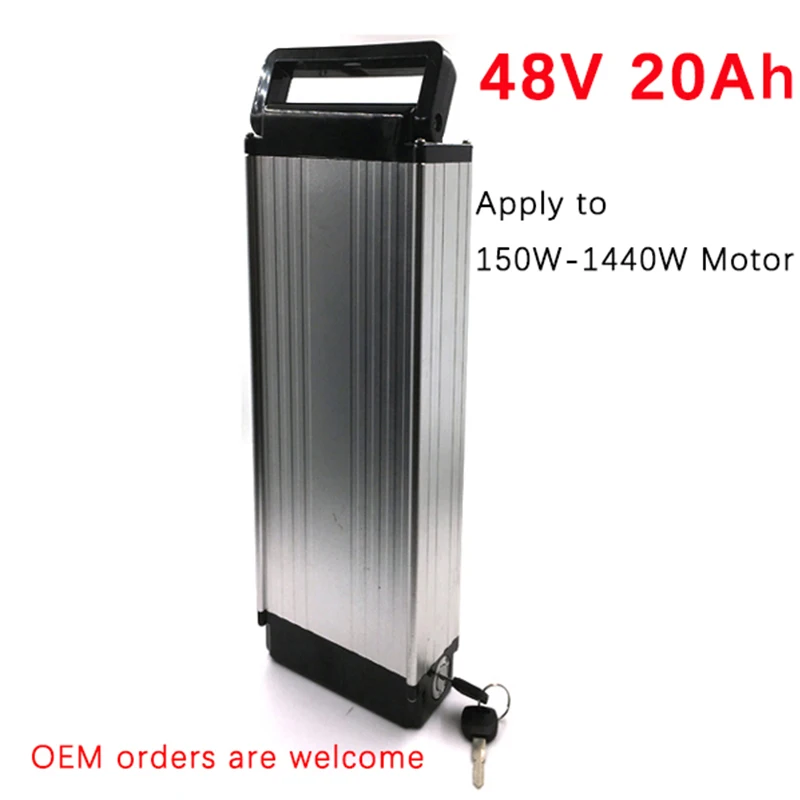 48V 20Ah 1000W 500W электрический велосипед батарея E скутер Серебро Рыба комплект литий