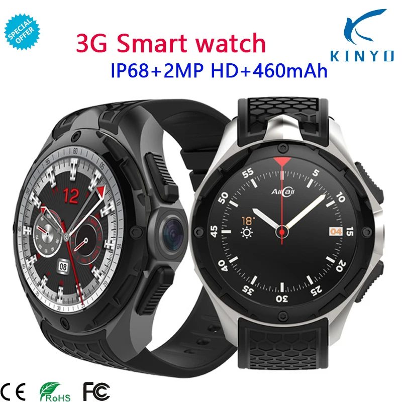 

3G Smart Watch Phone IP68 Waterproof Android 7.0 2GB + 16GB Support SIM card GPS WiFi Wrist 460mAh Smartwatch For Men Women