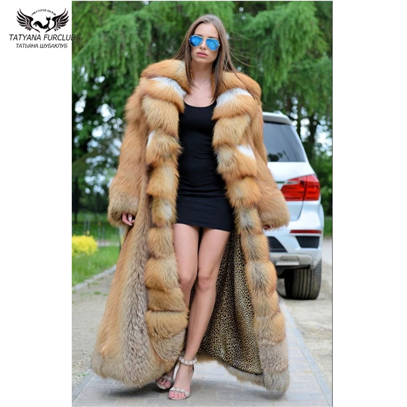 Kopen Tatyana Furclub Bedekte Vrouw Winter 2018 Mode Kleding Hoge Kwaliteit Jas Echt Bont Top Luxe Real Natural Red Fox Fur jassen