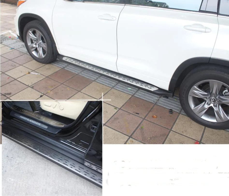 Для Toyota Highlander беговые доски авто боковые шаг бар педали высокого качества зерна дизайн Nerf баров