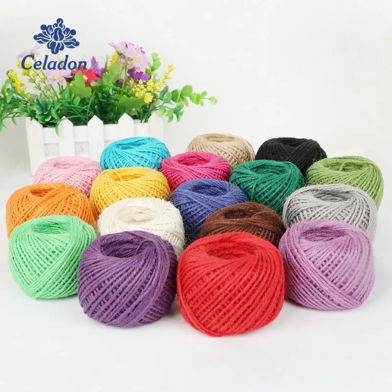 50 Meter 2mm Natural Burlap Twine Cord Hemp Rope Wedding Party Decoration Gift Wrap DIY Craft Scrapbooking Decoration