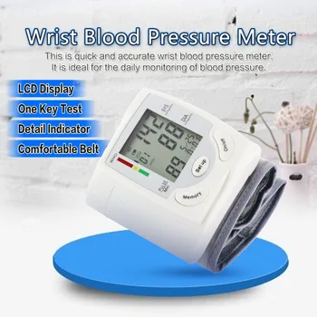 

Auto LCD Digital Upper Arm Blood Pressure Meter Gauge Wrist BP Home Heart Beat Pulse Monitor with Cuff Health Care Manometer