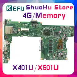 KEFU для ASUS x401u-m3 X401U X501U 4gmemory материнская плата для ноутбука протестированы 100% работу оригинальная материнская плата