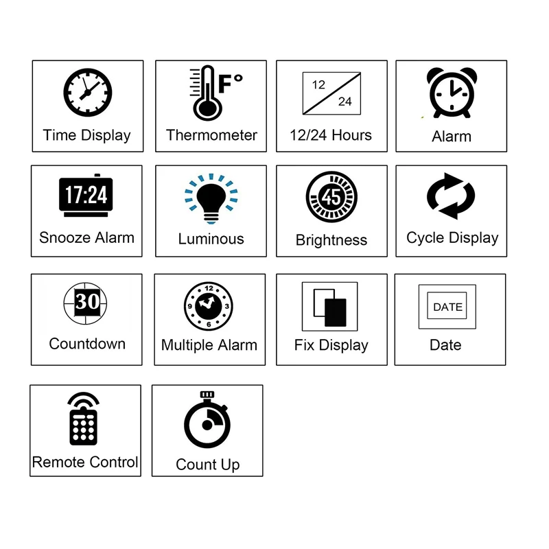Большой дисплей, светодиодные настенные часы с пультом дистанционного управления, таймер обратного отсчета/вверх, часы с датой температуры ", высокие светодиодные цифры, высокая видимость