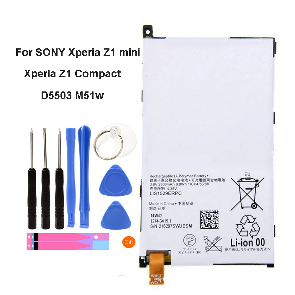 

Original LIS1529ERPC Battery For SONY Xperia Z1 mini Xperia Z1 Compact D5503 M51w Genuine 2300mAh