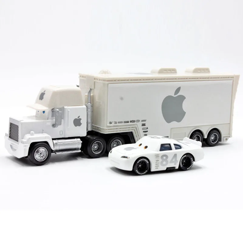 Disney Pixar машина 2 шт./партия Apple mack truck+ No 84 маленький автомобиль 1:55 литая под давлением металлическая легированная Модель Фигурки игрушки подарки для детей