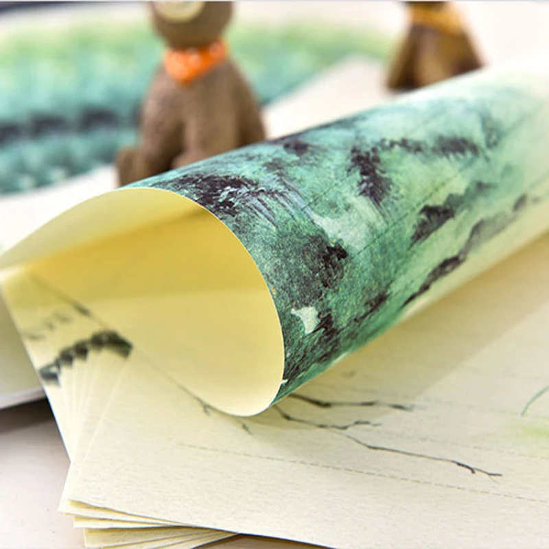8 шт./компл. винтажной бумаги конверт для бумажного письма набор китайский стиль поэзия рифма Письмо бумага приглашение канцелярские бумаги