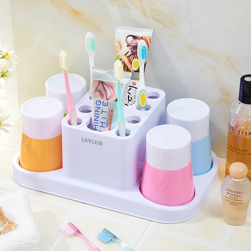 1PCS Creative Toothbrush Rack Cup Washing Set Brushing Cup Rack Storage For House of Fourin
