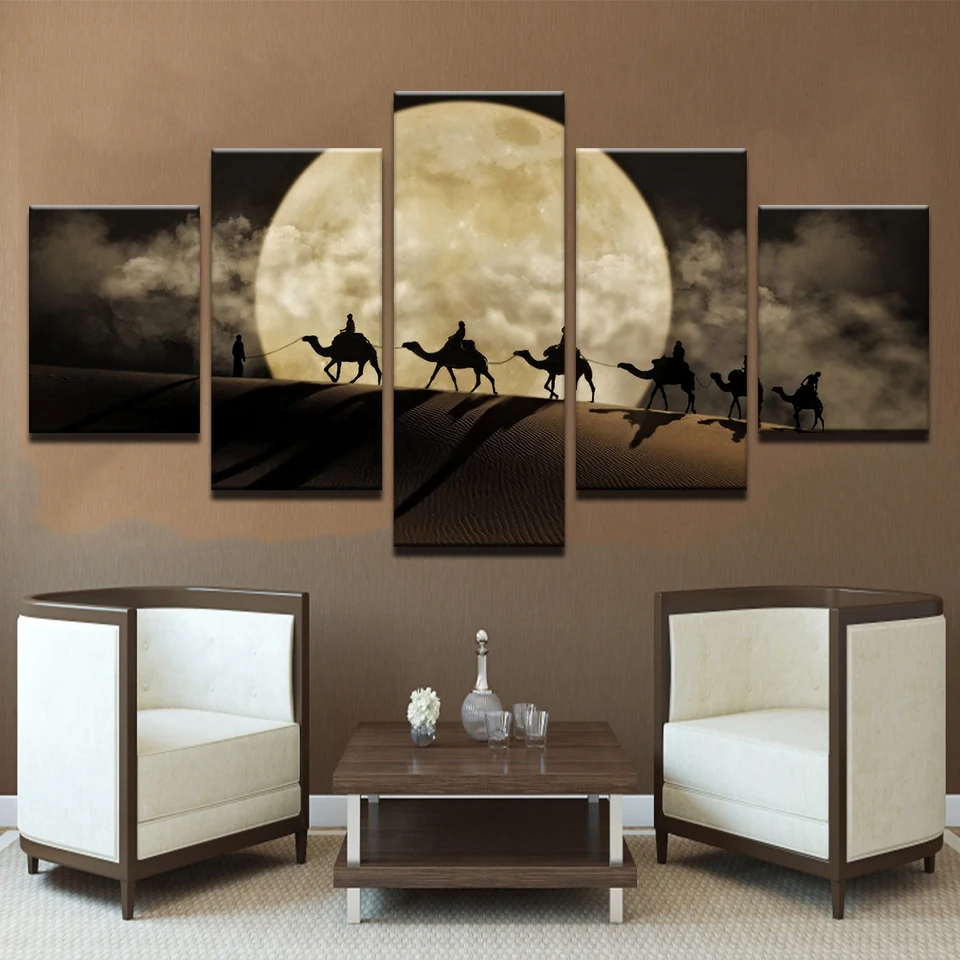 Canvas-Wall-Art-Pictures-HD-Prints-Living-Room-Home-Decor-Frame-5-Pieces-Camel-Team-Poster (2)