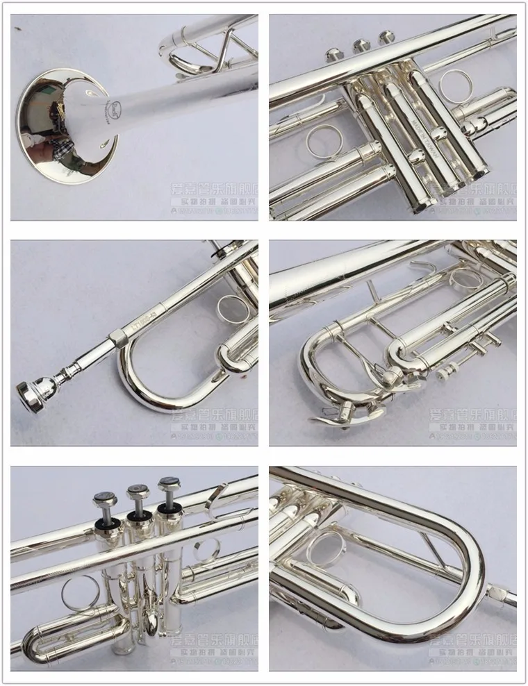 Genuine Baja silver trumpet LT180S-43 down B tune trumpet musical instrument students beginners brass band
