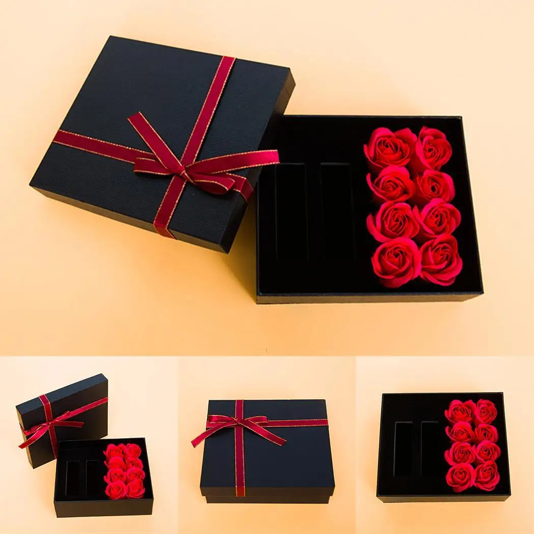 

Square Shape Beautiful Gift Box Holiday Gift Packaging As Picture With Artificial Flower