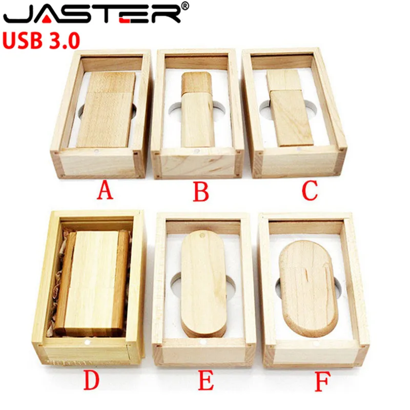 

JASTER USB 3 Lanyard Wooden USB Flash Drive red wood pendrive 4GB 8GB 16GB 32GB bamboo Memory Stick logo engraving wedding gifts