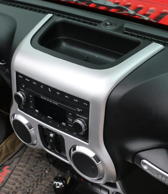 Для Jeep Wrangler JK 2011- ABS Кондиционер Переключатель CD рамка центр консоли отделка салона укладки