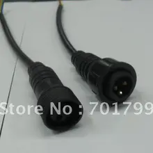 3 core водонепроницаемый разъем с 20 см длинный кабель, мужского и женского; черный цвет: мужской Connect Диаметр: 15 мм