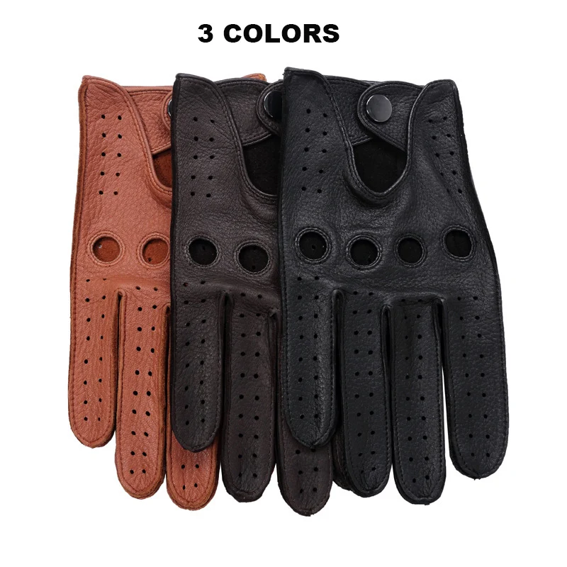 Высокое качество Мужские Новые горячие продажи оленьей кожи перчатки четыре сезона мода вождения натуральная кожа полный палец перчатки мужские AM032-5