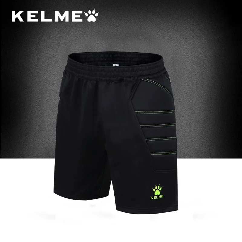 

KELME Men Goalkeeper Shorts Survetement Football Soccer Training Male Sport Shorts Protector Sweatpants K15Z408