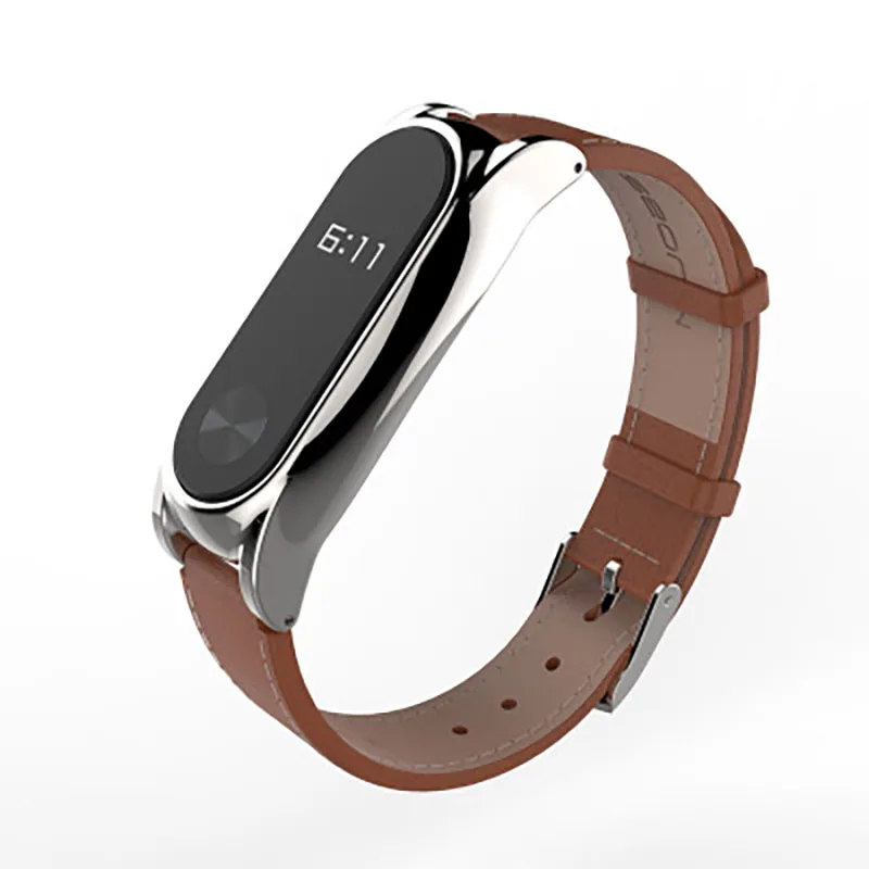 Браслет Amazfeel для Xiaomi Mi Band 2 металлический ремешок оригинального кожаного