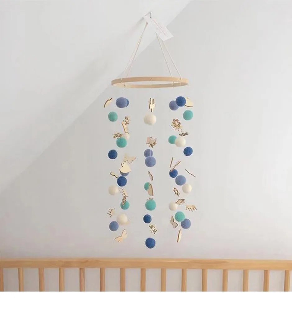 DIY Handmade Colorful Balls Baby Rattles Baby Crib Holder Baby Toys Crib Muziek Mobile Bell Rotate Wind-up Music Box Rattle