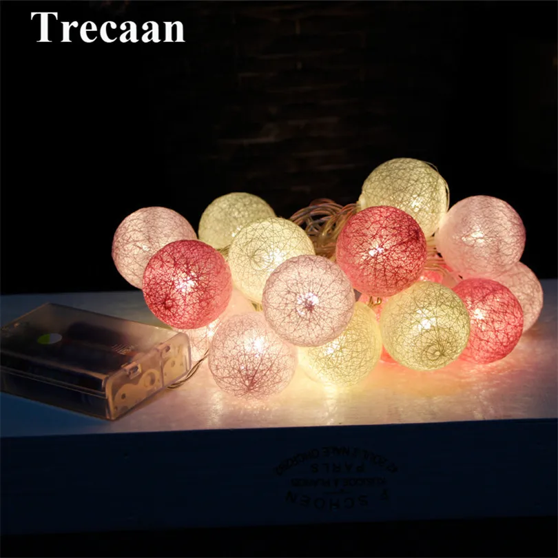 Trecaan LED Cotton BALL String Light For Xmas Feast Table Ornament Light Lamp Led Strip Home Bedroom Decor Garlands Trecaan LED Cotton BALL String Light For Xmas Feast Table Ornament Light Lamp Led Strip Home Bedroom Decor Garlands