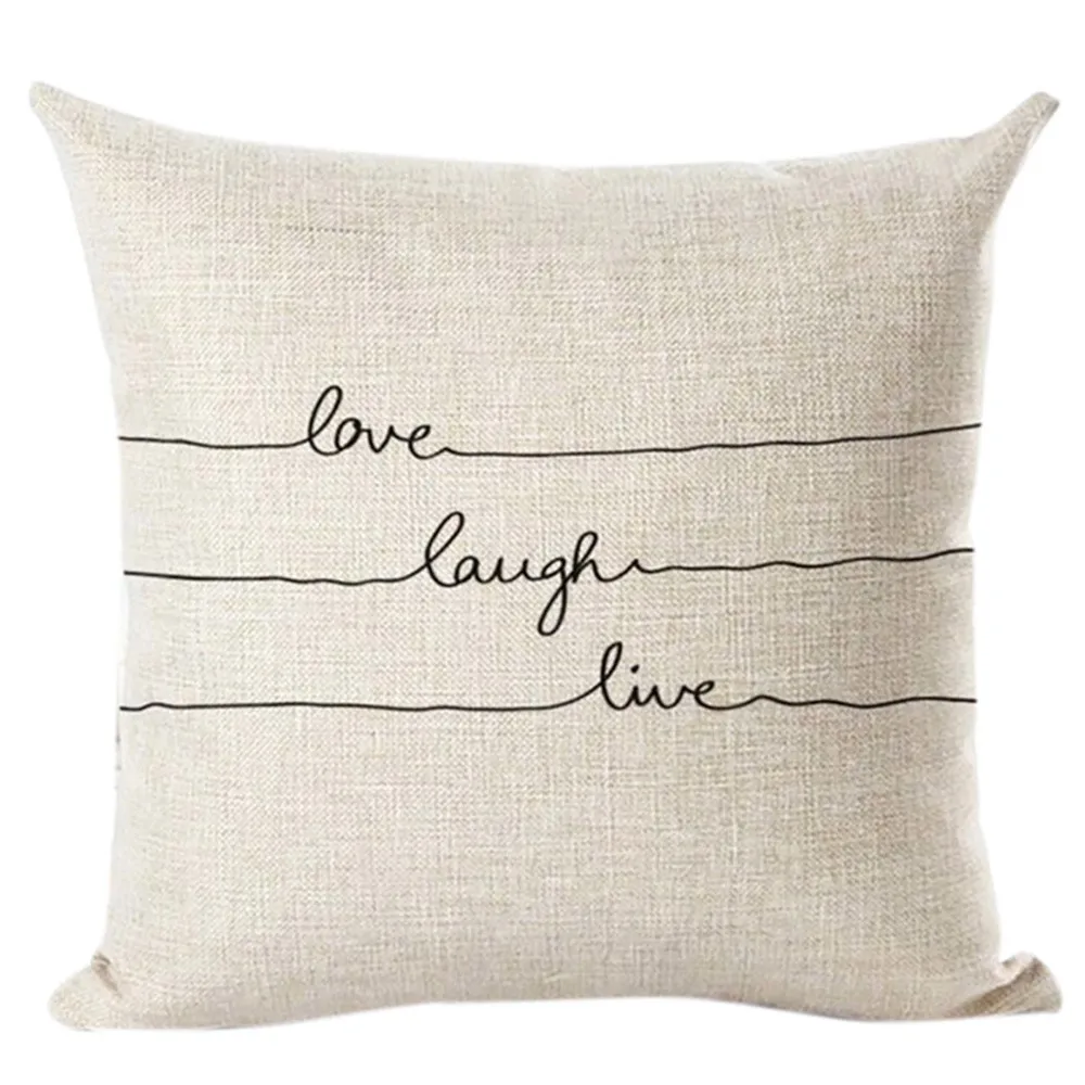 

11 Simple literary styles White letter star linen pillow case bedroom pillow cover Christmas Party new year ornaments