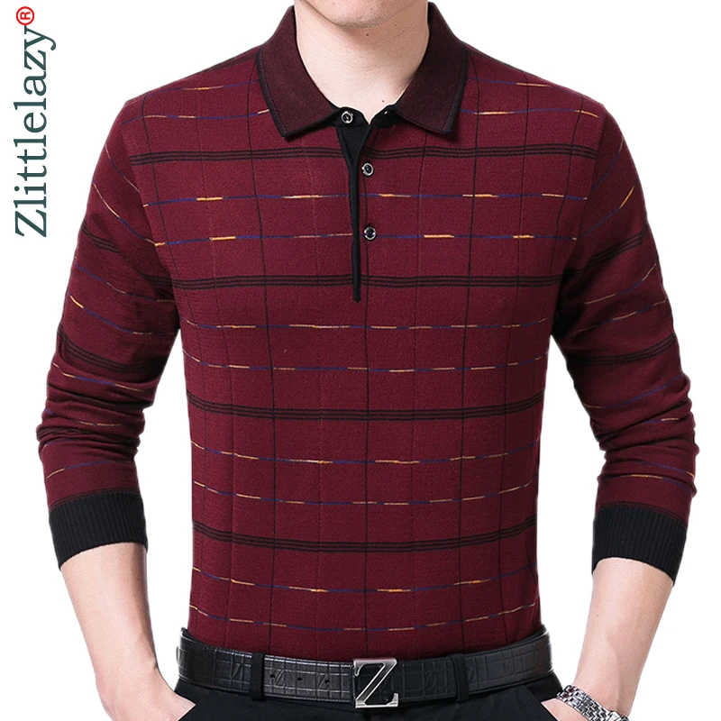 

2019 brand long sleeve fitness polo shirt men camisa masculino casual plaid polos shirts mens poloshirt clothing jersey 40237