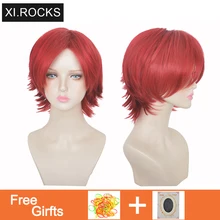 Xi.Rocks Red Womens Wigs Brown For Men Ombre Bob Wig Synthetic Hair Blonde Wig Short Curly Cosplay Wigs For Women Heat Resistant Xi.Rocks Red Womens Wigs Brown For Men Ombre Bob Wig Synthetic Hair Blonde Wig Short Curly Cosplay Wigs For Women Heat Resistant