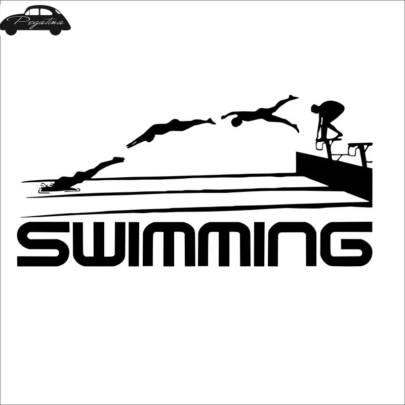 Swim Sticker Swimming Car Decal Posters Born To Swim Vinyl Wall Boat