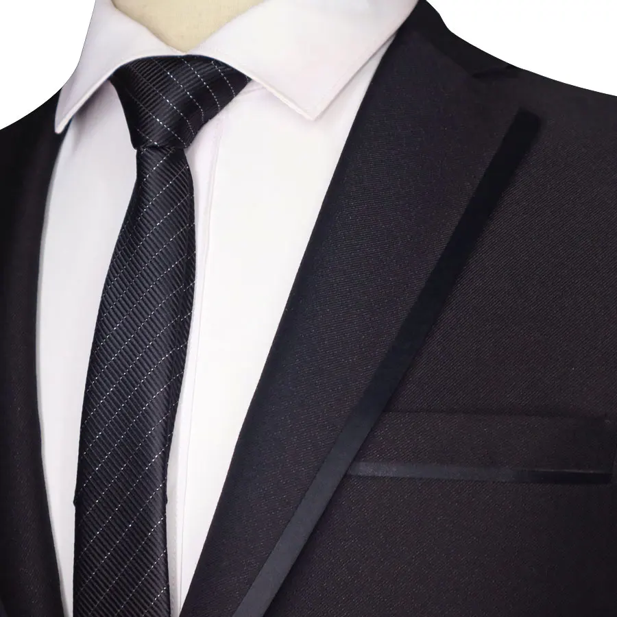 slim stripes Эксклюзивный 5" длинный 5 см мужской обтягивающий галстук черный полиэстер шелковые полосы точки жаккарда Узкий Тонкий галстук мужской галстук Вечерние - Цвет: slim stripes