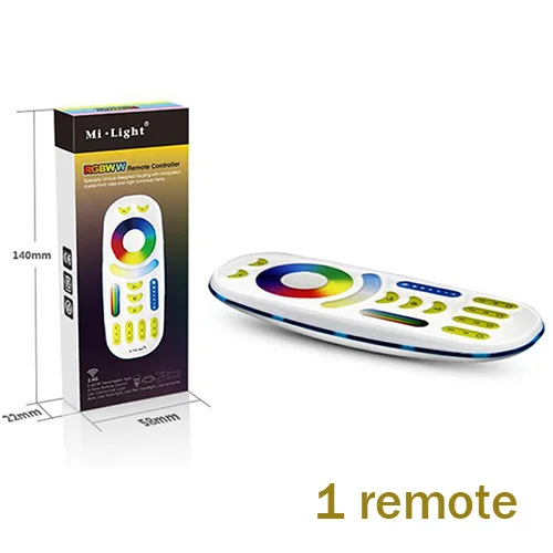 1 remote FUT092 Лидер продаж Milight светодиодные лампочки E27 6 Вт RGB+ CCT 85-265 V с регулируемой яркостью Mi-Light лампада 2,4 г RF пульт дистанционного управления Управление смарт-лампы для домашнего декора - Испускаемый цвет: 1 remote FUT092
