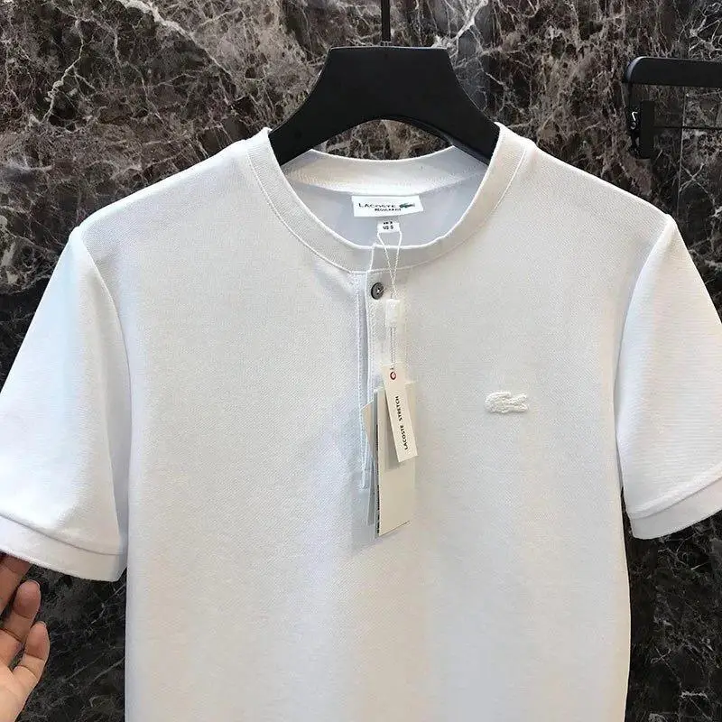 White men's running T-shirt 2019 Round short-sleeved Grey T-shirt Breathable male sleeve Shirts Quick-dry Summer clothing