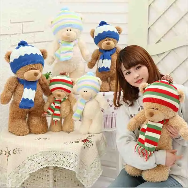 

The scarf bear doll With cap bears Teddy bear plush toy doll birthday gift