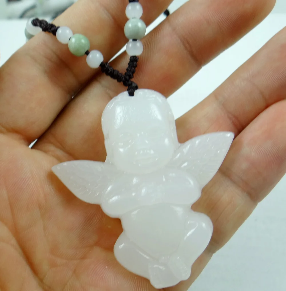 Natural stone Quartz crystal Chinese hand-carved statue of Cupid amulet pendant for diy jewelry making Necklace Accessories S13 | Украшения