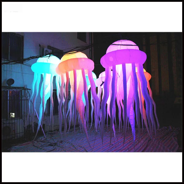 

Free shipment length 3.2m 2015 hot selling outdor using inflatable hanging LED lighting christmas decoration jellyfish