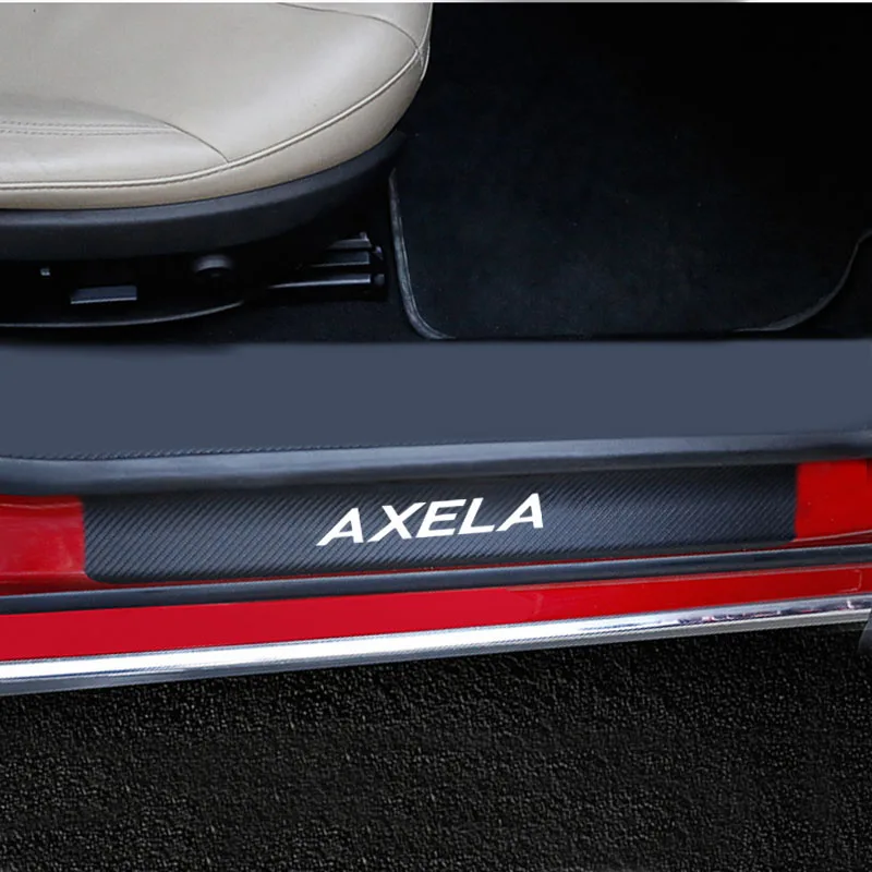 Для Mazda Axela пороговая пластина двери автомобиля порога Шаг пластина из углеродного волокна ПУ кожа автомобиль-Стайлинг