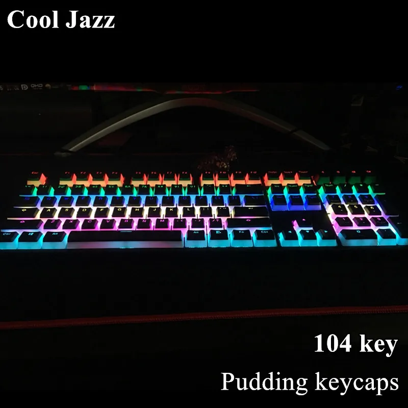 Kopen Double shot 108 sleutel ANSI layout PBT OEM Profiel Pudding Dubbele Huid Backlit Keycap Voor Mechanische Gaming Toetsenbord MX schakelaars