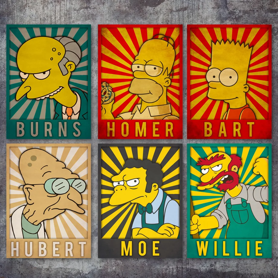 

The Simpsons Animated Movie Retro Wall Art Canvas Painting Nordic Posters And Prints Nursery Wall Pictures For Kids Room Decor